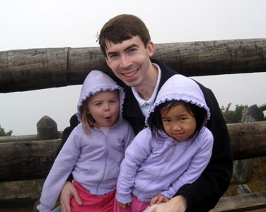 We got to the volcano peak and it was too cloudy to see down into it